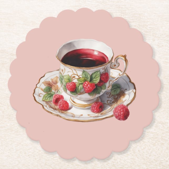 Raspberry Teacup Untersetzer (Vorderseite)