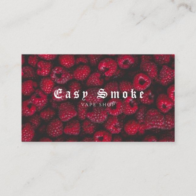 Raspberry Vape Shop Business Card Visitenkarte (Vorderseite)