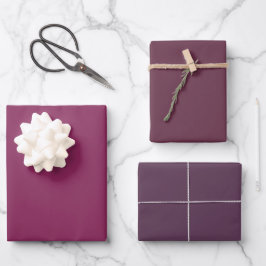 Raspberry Wein Byzantium Lila Shades 3 Tones Geschenkpapier Set