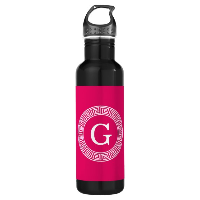 Raspberry Welch erste Monogramm für den griechisch Trinkflasche (Vorderseite)