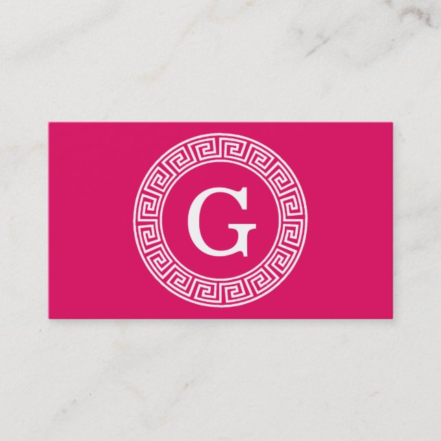 Raspberry Welch erste Monogramm für den griechisch Visitenkarte (Vorderseite)