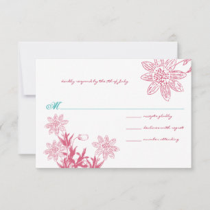 Raspberry Wild Blume Wedding RSVP