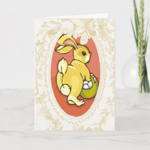 Rassembler les oeufs Bunny Carte de Pâques