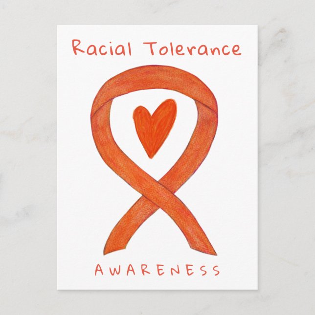 Rassentoleranz Orange Awareness Ribbon Postkarten (Vorderseite)