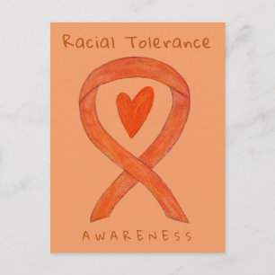 Rassentoleranz Orange Awareness Ribbon Postkarten