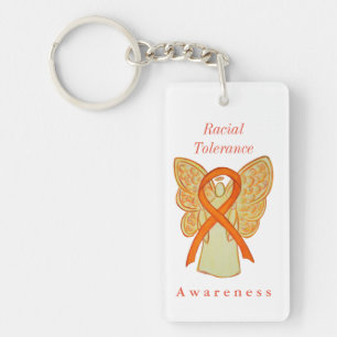 Rassentoleranz Orange Awareness Ribbon Schlüsselan Schlüsselanhänger