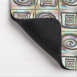 Rassig gefärbtes Quadrat-Mosaik mit Spiraldesign Mousepad