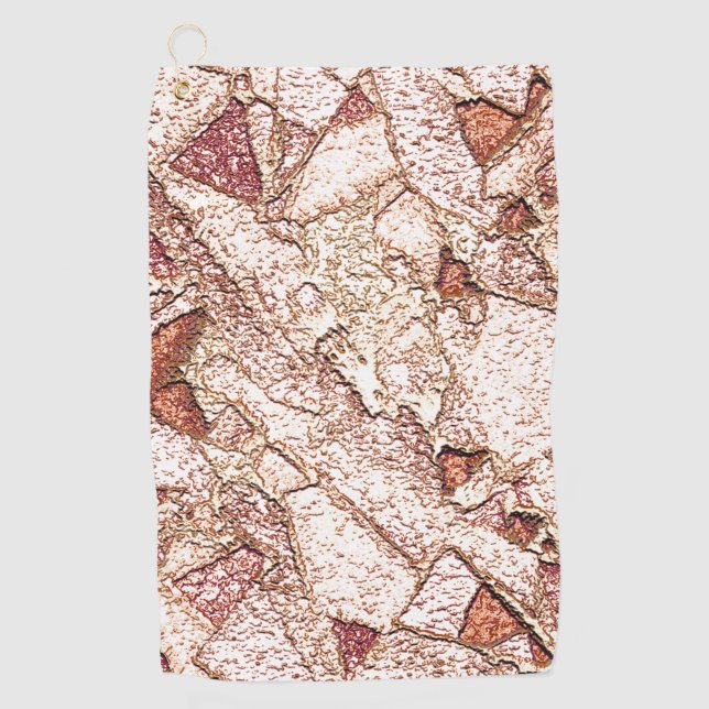 Rassiger Stein in cremig hellbraun Golfhandtuch (Vorderseite)