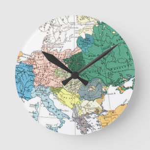 Rassische Karte von Europa Runde Wanduhr