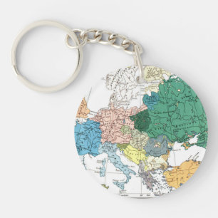 Rassische Karte von Europa Schlüsselanhänger