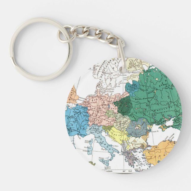 Rassische Karte von Europa Schlüsselanhänger (Vorderseite)