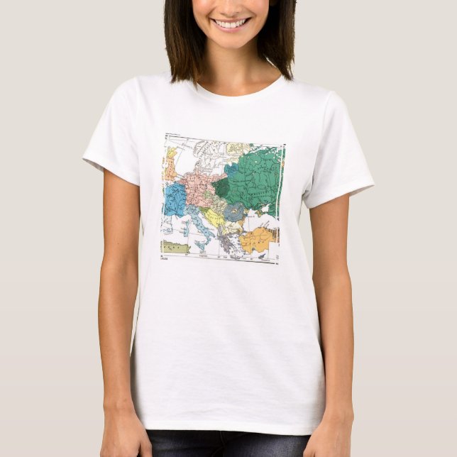 Rassische Karte von Europa T-Shirt (Vorderseite)