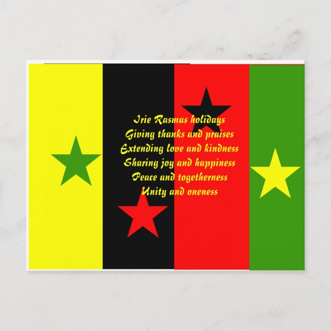 Rast Weihnachten Postkarten Irie Rasmas (Vorderseite)
