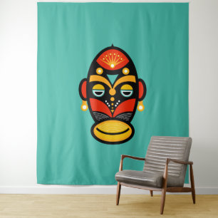Rasta afria maske wandteppich