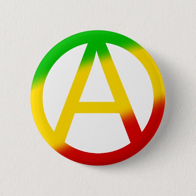Rasta Anarchie-Symbol Button (Vorderseite)