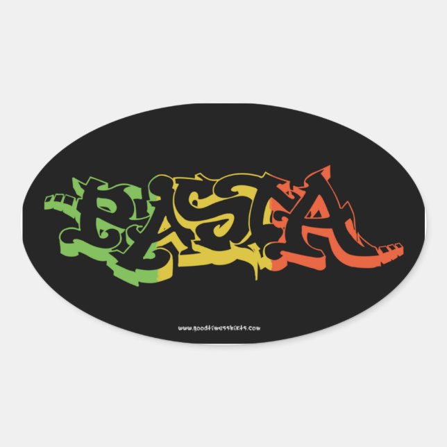 Rasta-Aufkleber Oval Black farbig Ovaler Aufkleber (Vorderseite)