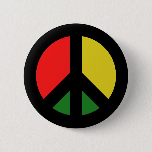 Rasta Ban die Bomb CND Friedenssymbol Button (Vorderseite)