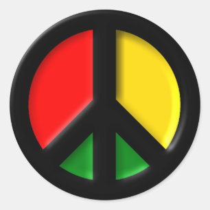 Rasta Ban die Bomb CND Friedenssymbol Runder Aufkleber