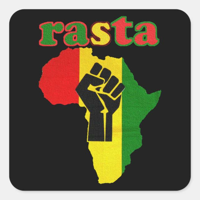 Rasta Black Power Fest über Afrika Quadratischer Aufkleber (Vorderseite)
