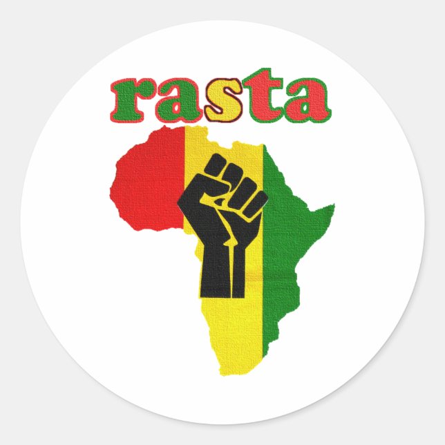 Rasta Black Power Fest über Afrika Runder Aufkleber (Vorderseite)