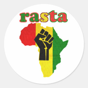 Rasta Black Power fliegt über Afrika Runder Aufkleber