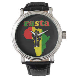 Rasta Black Power über Afrika Armbanduhr