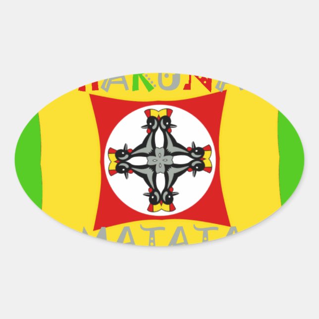 Rasta Color Red Golden Green Ovaler Aufkleber (Vorderseite)