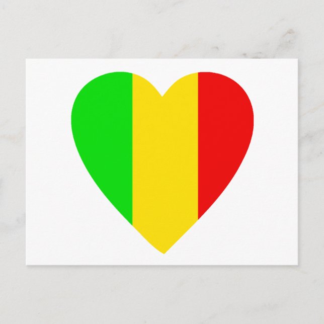 Rasta Colored Heart Postkarte (Vorderseite)