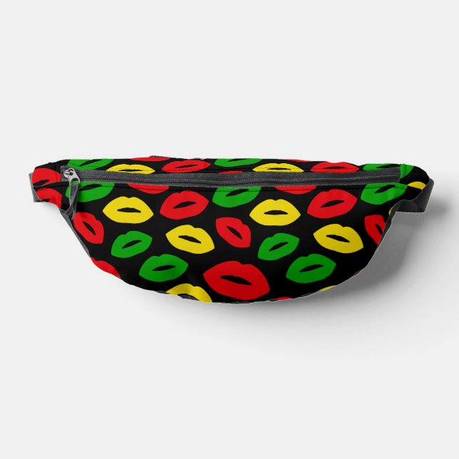 Rasta Colored Kisses Gemustert Black Bauchtasche (Ablage )