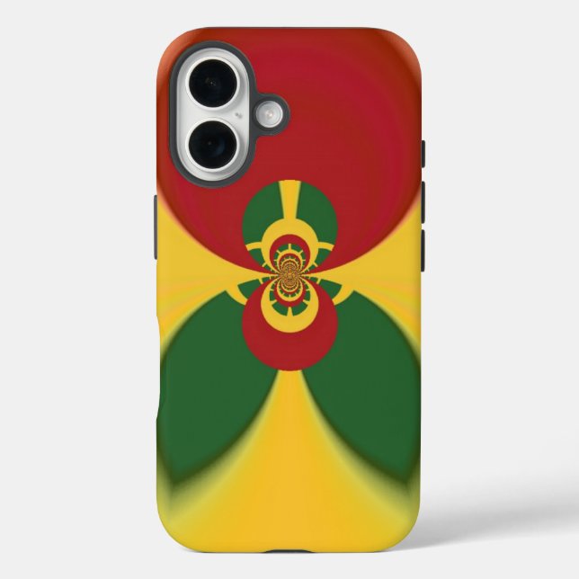 Rasta Colors Abstrakte Kunstdrucke iPhone 16 Hülle (Rückseite)