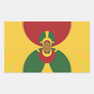 Rasta Colors Abstrakte Kunstdrucke Rechteckiger Aufkleber