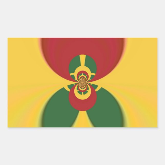 Rasta Colors Abstrakte Kunstdrucke Rechteckiger Aufkleber (Vorderseite)