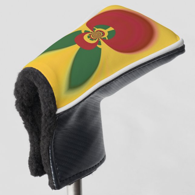 Rasta Colors Red Golden Green Golf Headcover (3/4 Vorderseite)