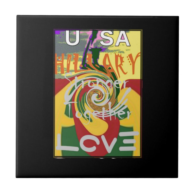 Rasta Colors Red Golden Green Hillary Art Print Fliese (Vorderseite)