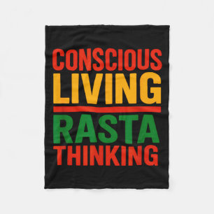 Rasta-Design, Bewusstes Leben, Motivierende Sprüch Fleecedecke
