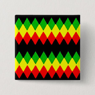 Rasta Diamanten. Rotes Gold und Grün. Jah Button