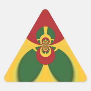 Rasta-Farben abstraktes Kunstposter Dreieckiger Aufkleber