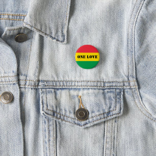 Rasta farbige rote Streifen Eine Liebe Button