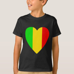 Rasta färbte Herz T-Shirt