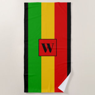 Rasta-Flagge Farbige Gestreifte Monogramm Reggae Strandtuch