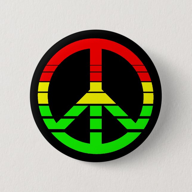 Rasta Friedensknopf Button (Vorderseite)