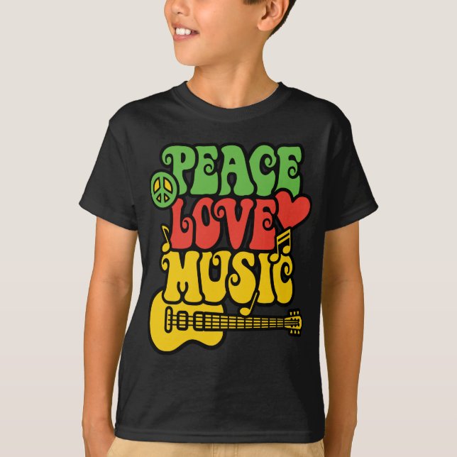 Rasta FriedensLiebe und -musik T-Shirt (Vorderseite)