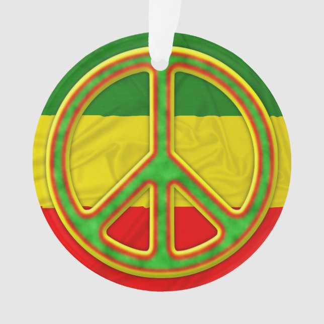 Rasta Friedenssymbol Ornament (Vorderseite)