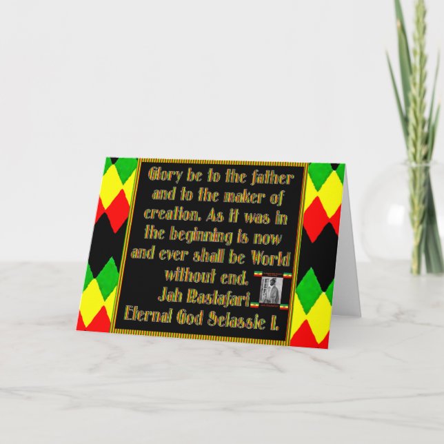 Rasta Gebet vor der Raucherfeier Karte (Vorderseite)