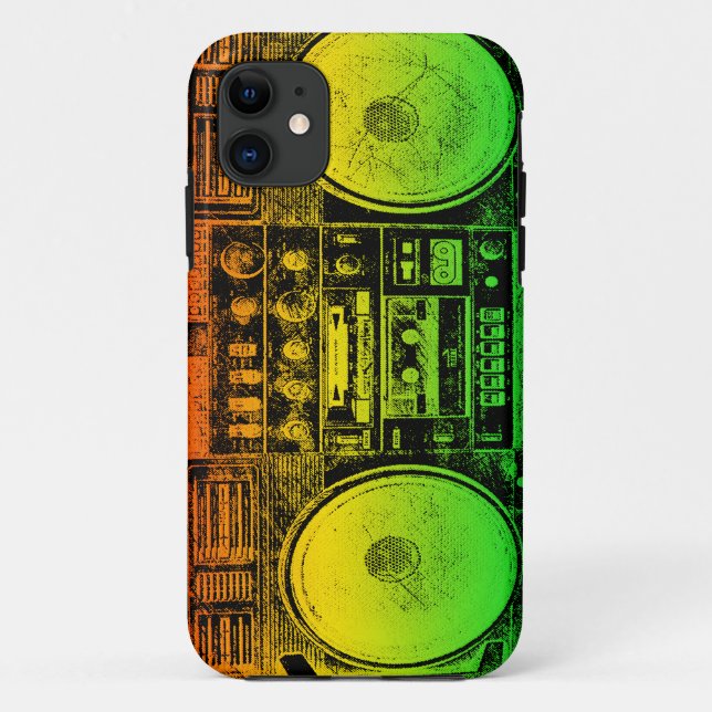 Rasta ghetto blaster Case-Mate iPhone hülle (Rückseite)