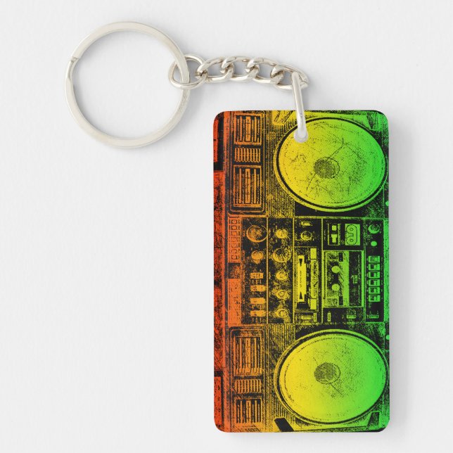 Rasta Ghetto Blaster Schlüsselanhänger (Vorderseite)