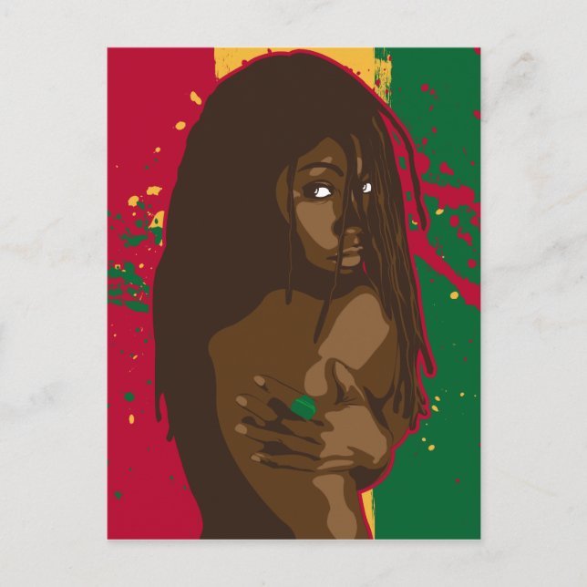 Rasta Girl Postkarte (Vorderseite)