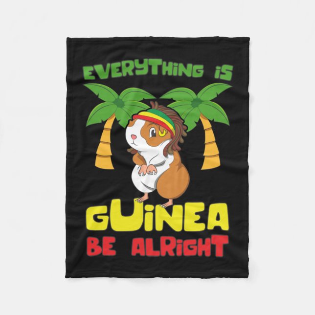 Rasta Guinea Pig Fleecedecke (Vorderseite)