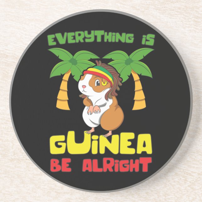 Rasta Guinea Pig Getränkeuntersetzer (Vorne)
