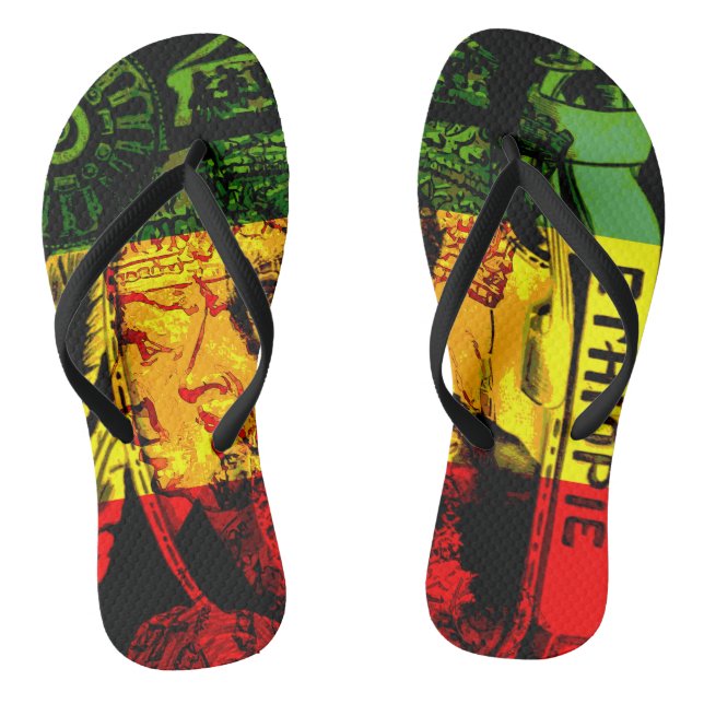 Rasta Haile Selassie Flip Flops (Fußbett)
